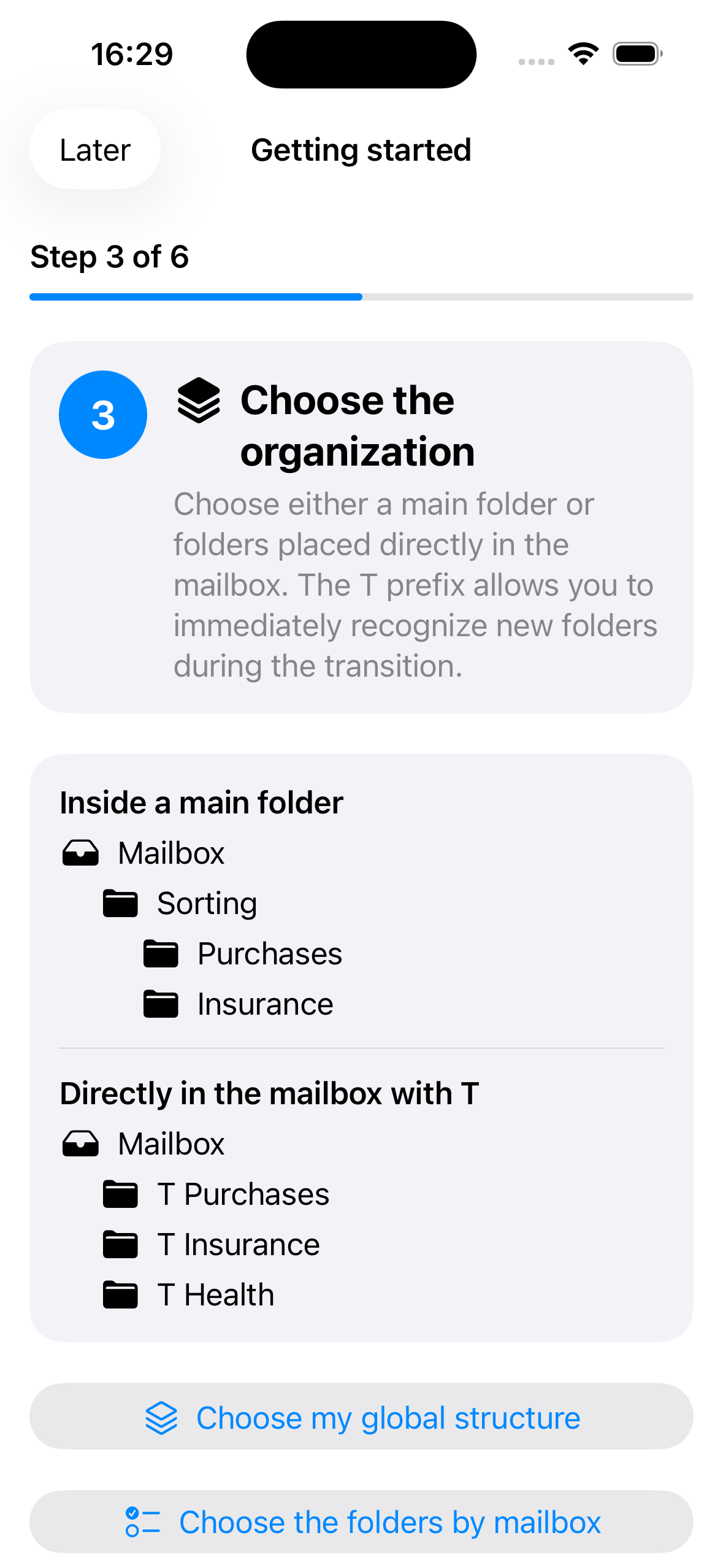 ClarInBox global folder structure example in English